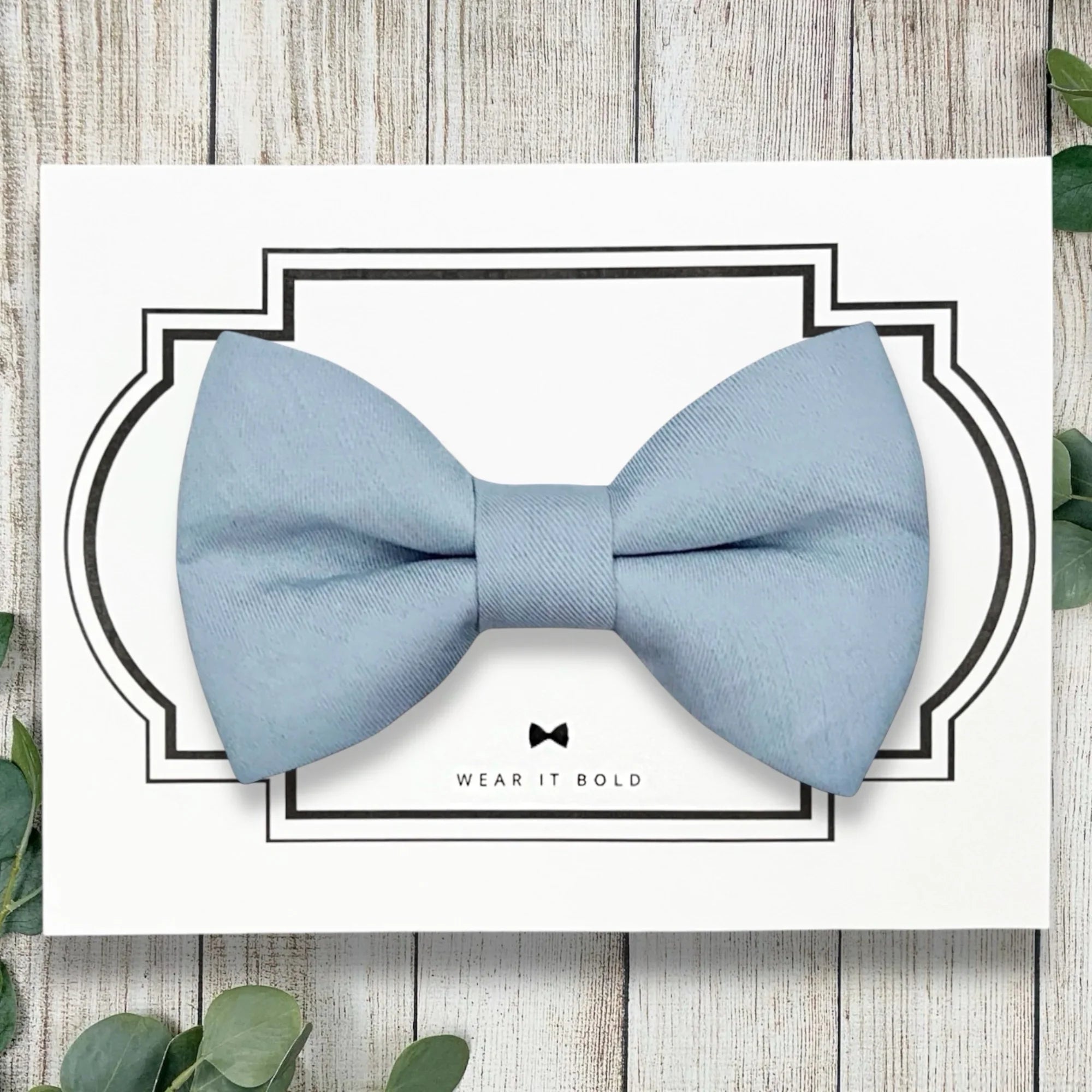 Dusty blue dog bow tie for dog wedding ring bearer