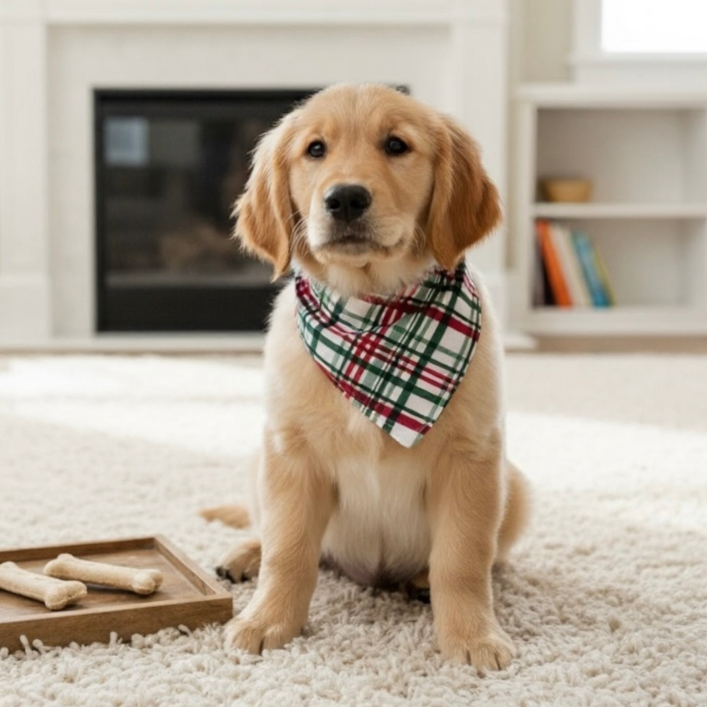 Holly Jolly Christmas Plaid Dog Bandana