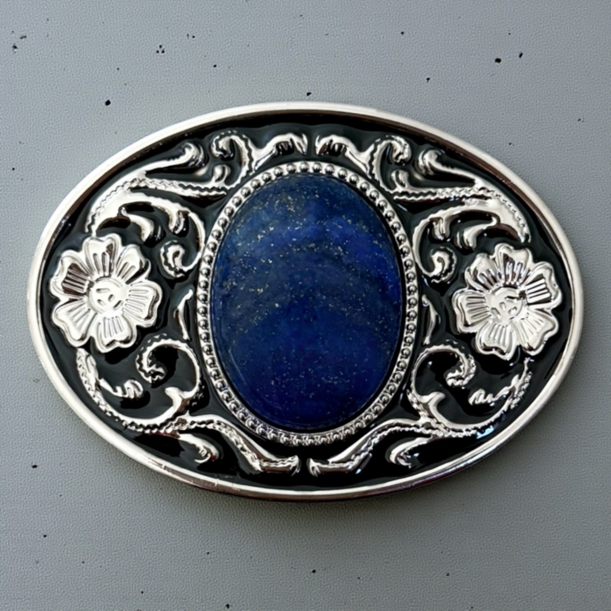 Blue Stone Belt Buckle Cowboy Western Accessory