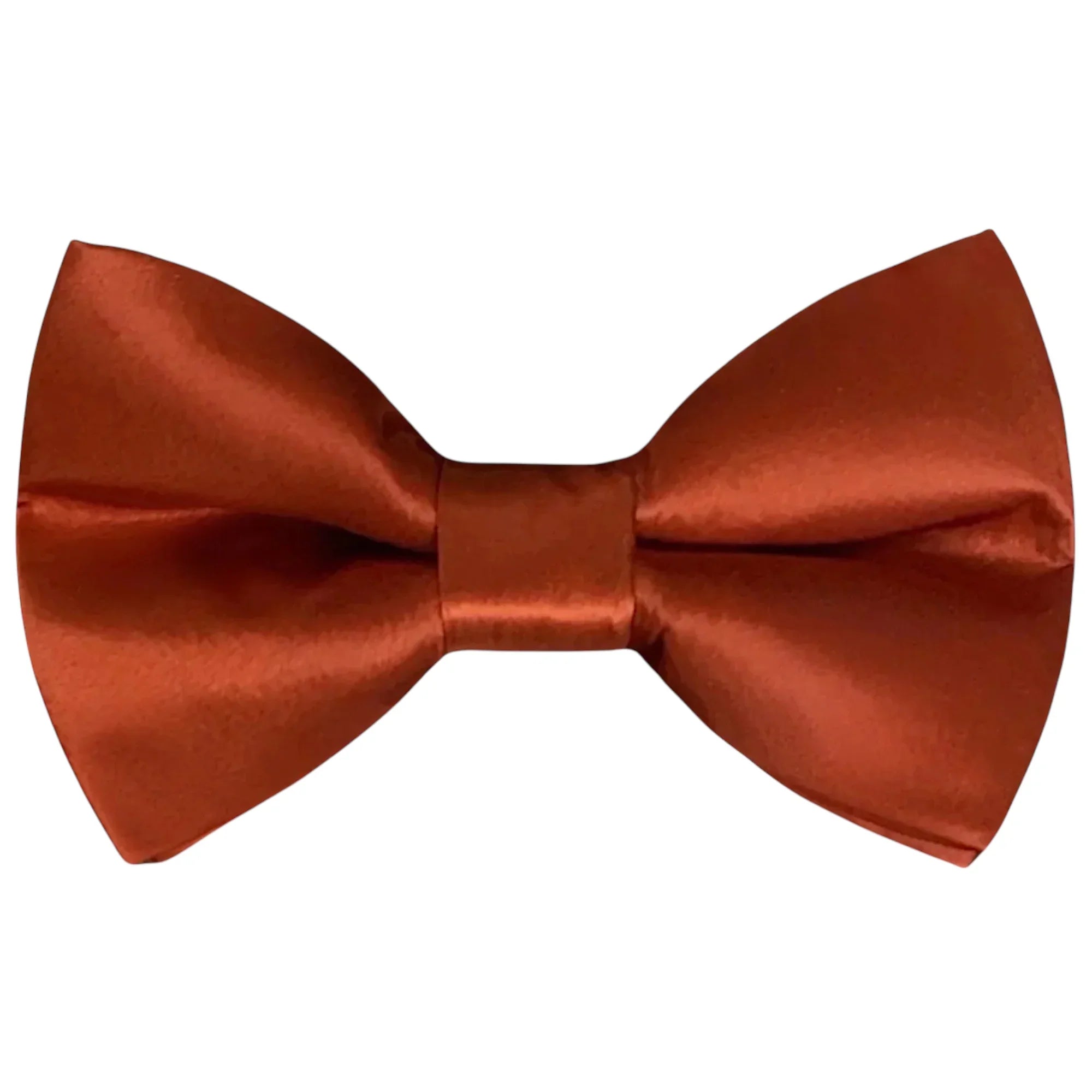 Burnt Orange Bow Tie- Terracotta Bowtie in Satin for groomsmen, ring bearer wedding outfit.