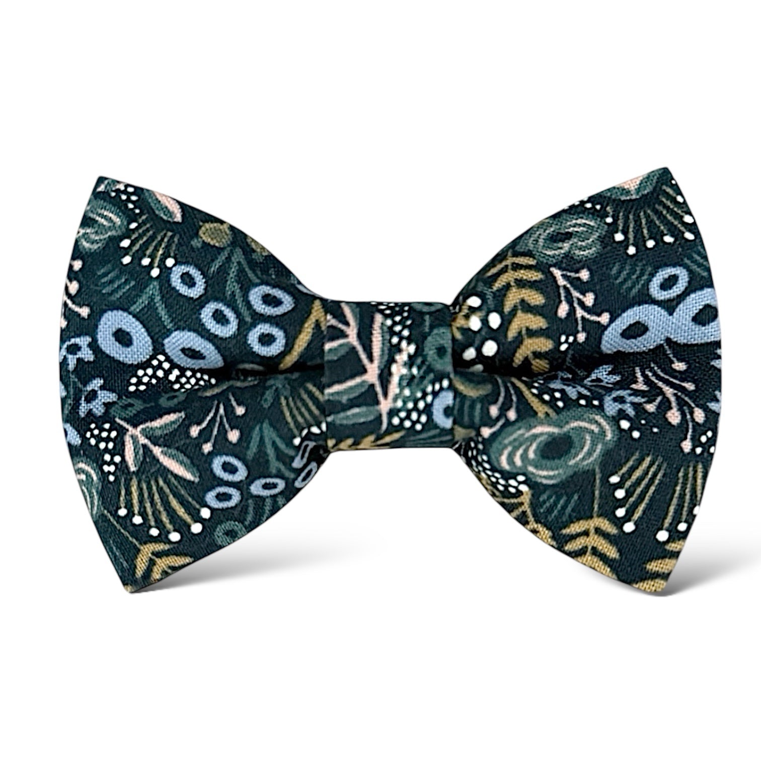 Navy floral men’s bow tie for wedding, ring bearers and groomsmen.