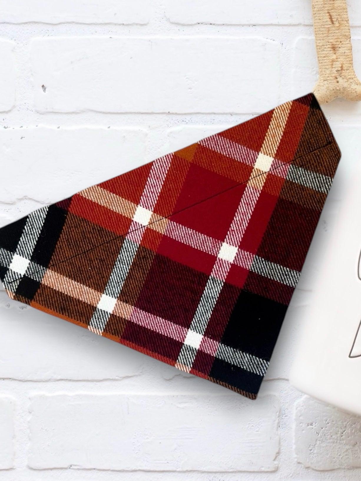 Fall Plaid Dog Bandana or Cat Bandana