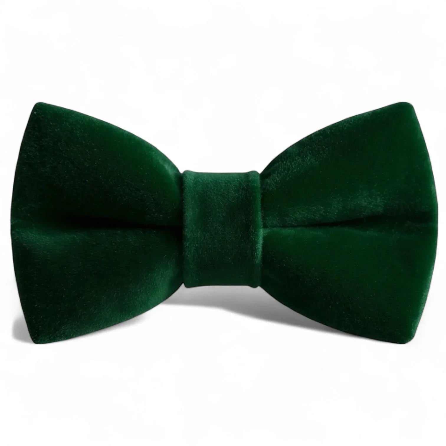 Green velvet bowtie for men boys and toddlers for Christmas and winter wedding accessories.