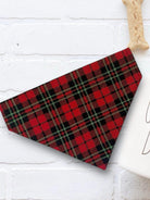 Red plaid Christmas dog bandana