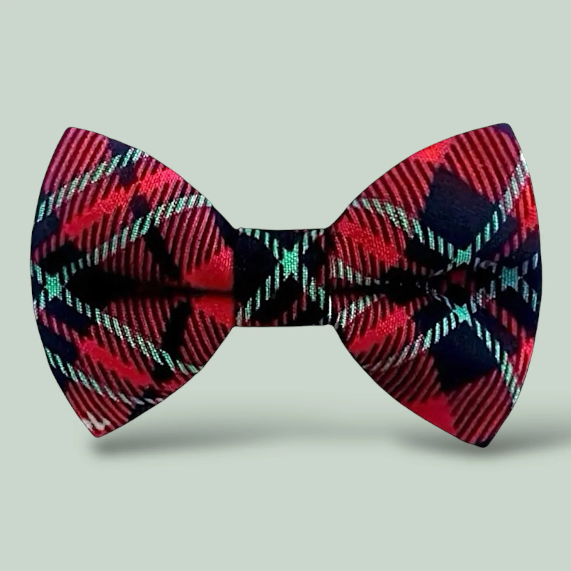 Red plaid bow tie for men, weddings and groomsmen, on a white background