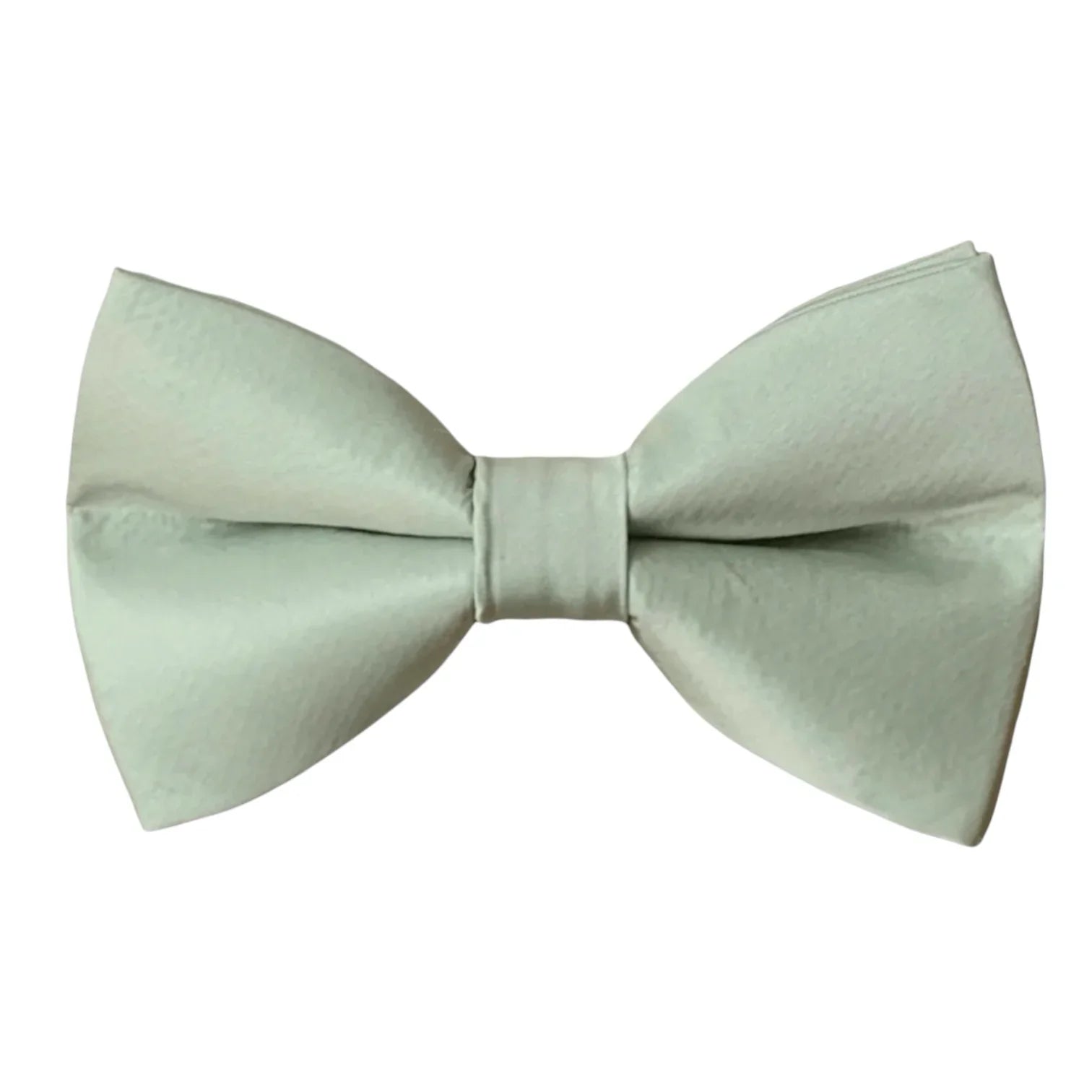 Light green sage bow tie on a white background