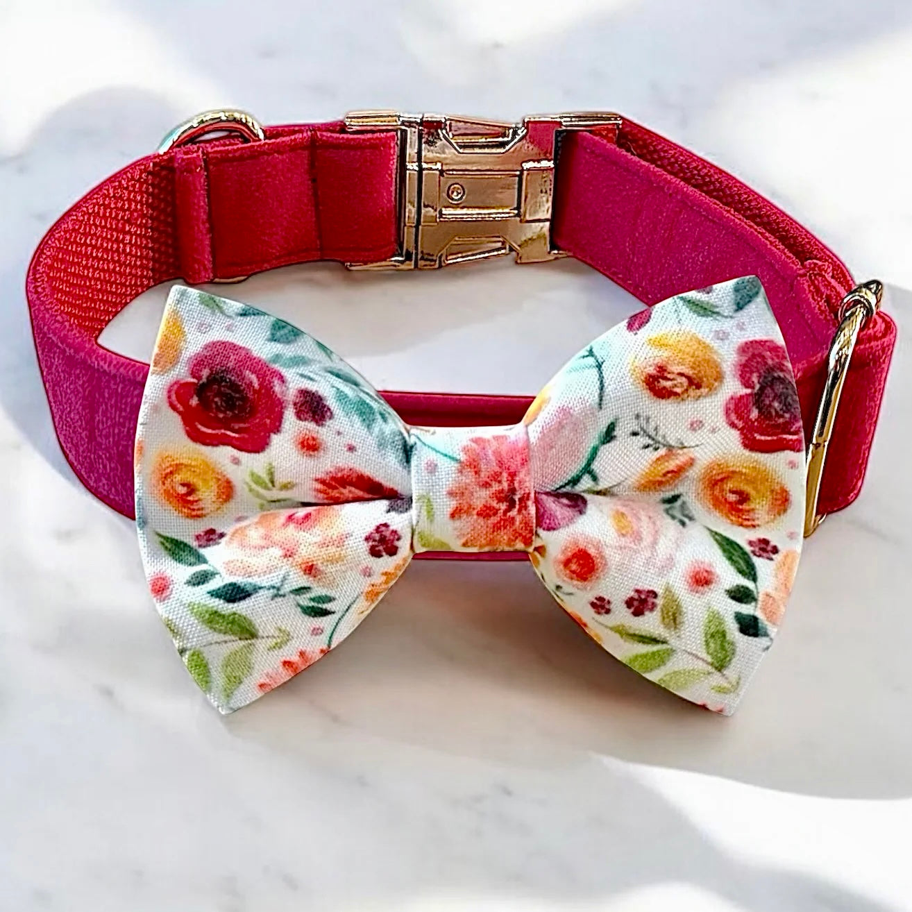Warm Wildflower Dog Bow Tie Collar