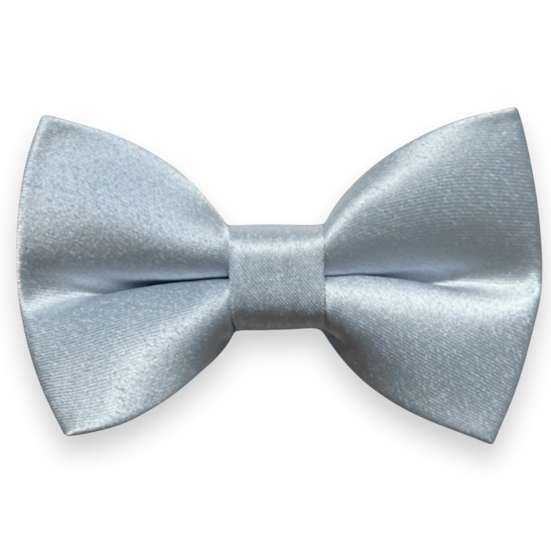 Cinderella Blue Bow Tie in Satin for weddings, groomsmen and ring bearers surrounded outfits.