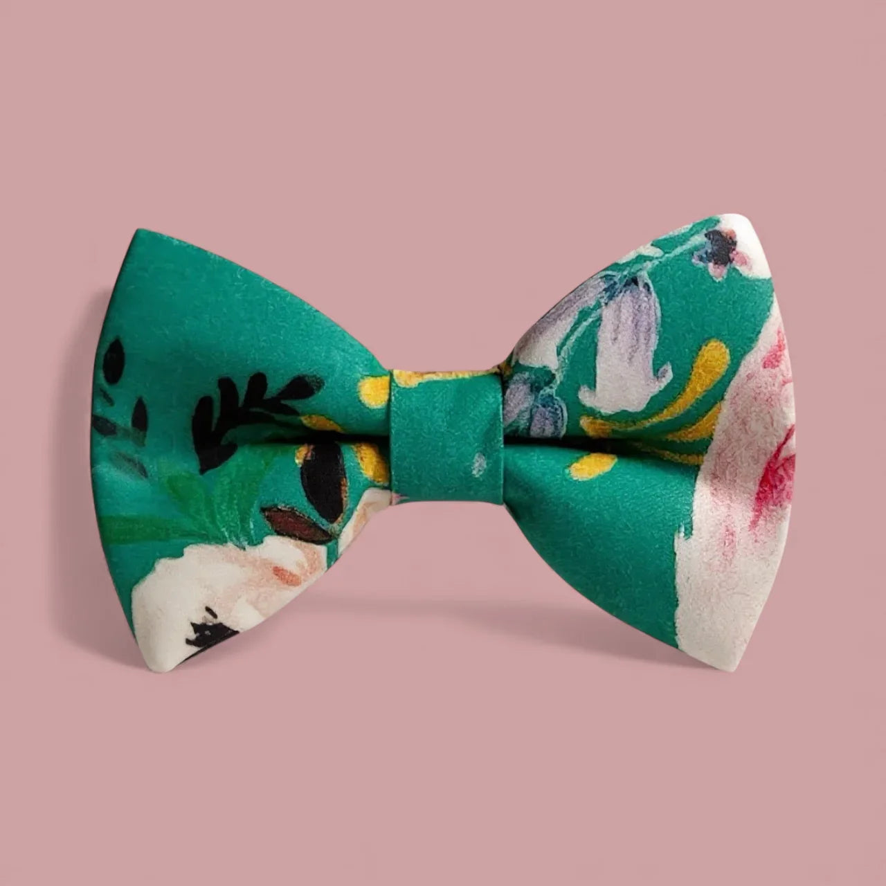 Teal floral hair bow for girls.