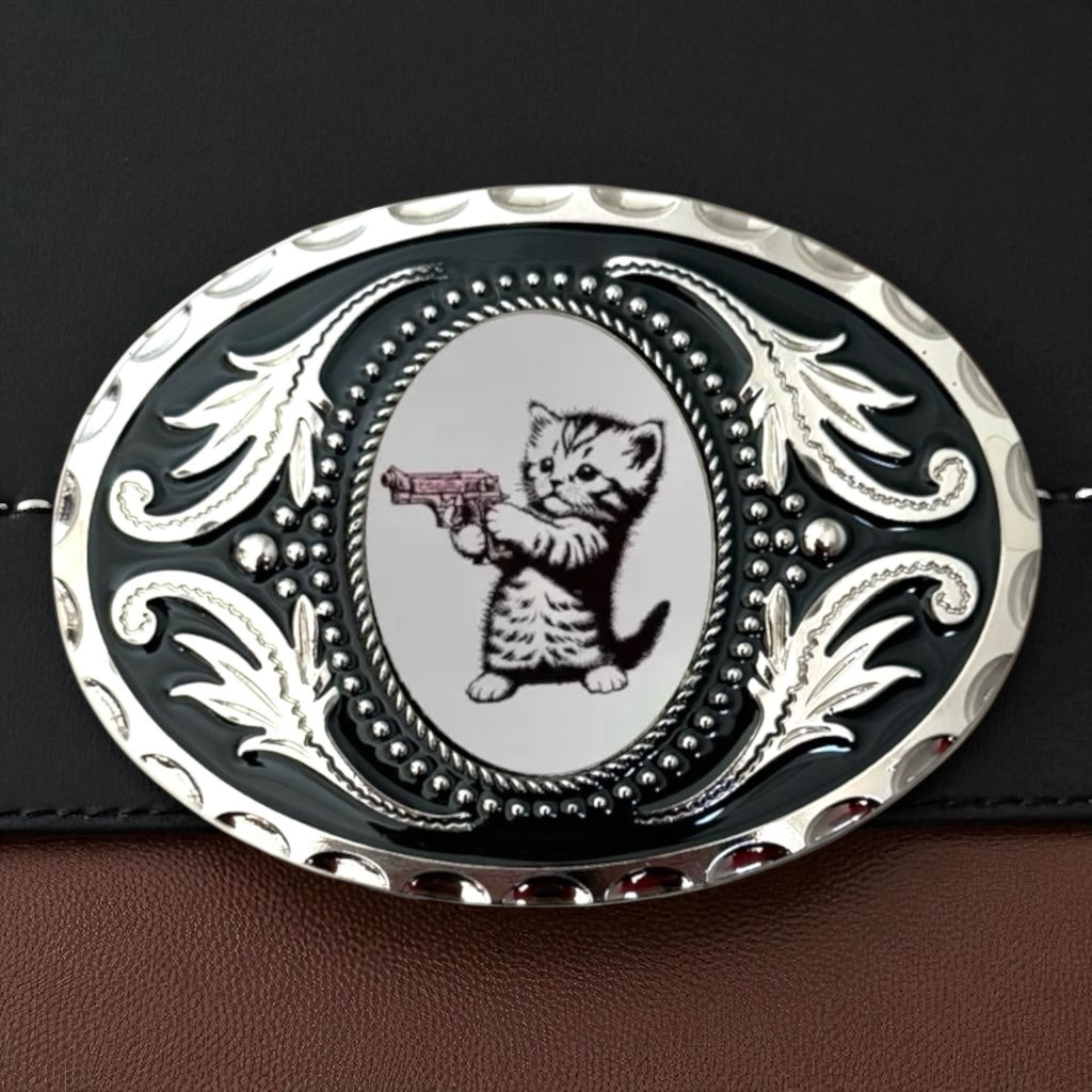Kitten Belt Buckle Western Accessory