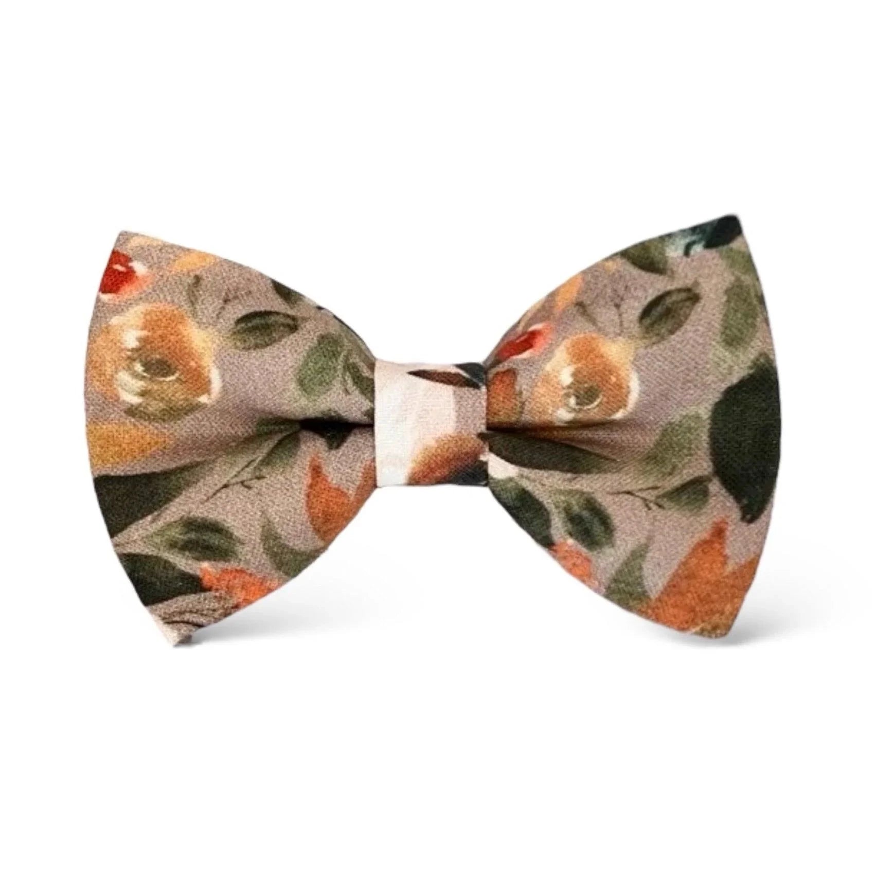 Size chart for pre-tied bow ties from The Bold Bow Tie detailing measurements across three sizes. Small is 3.5 inches wide and recommended for ages 6 months to 5 years. Medium is 4 inches wide and recommended for ages 6 to 12 years. Large is 4.5 inches wide and recommended for ages 13 years and up. Visual icons illustrate the relative sizes with horizontal arrows showing that width is measured from wingtip to wingtip. Bottom text notes that all bow ties are pre-tied and ready to add to your outfit.