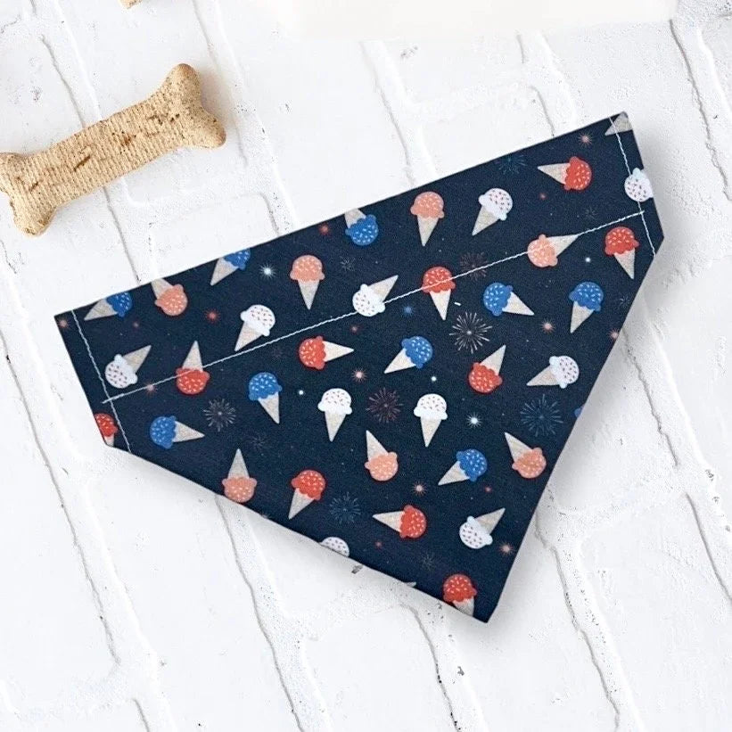 4th of July Dog Bandana for Independence Day- USA Ice Cream