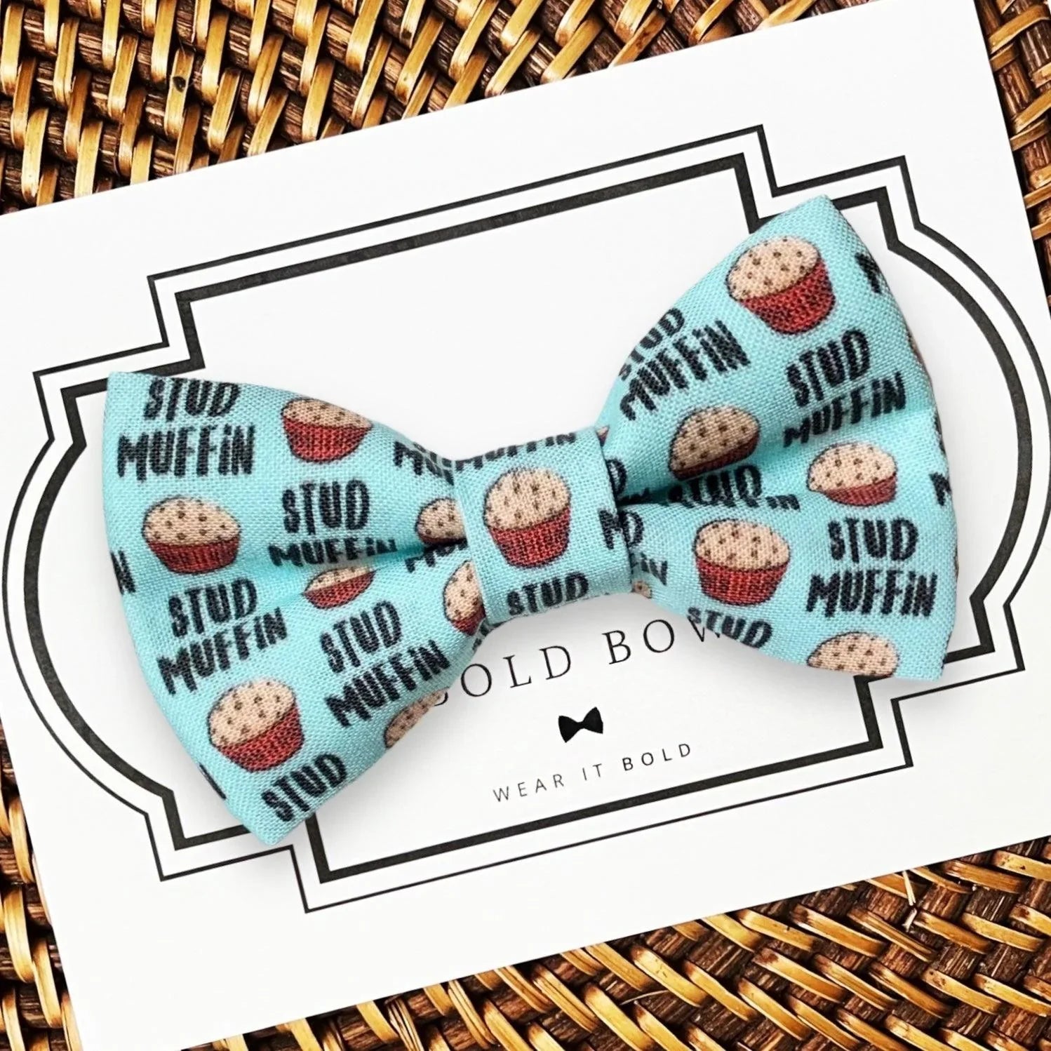 Stud Muffin Dog bow tie or Cat bow tie for pet bowtie collar.