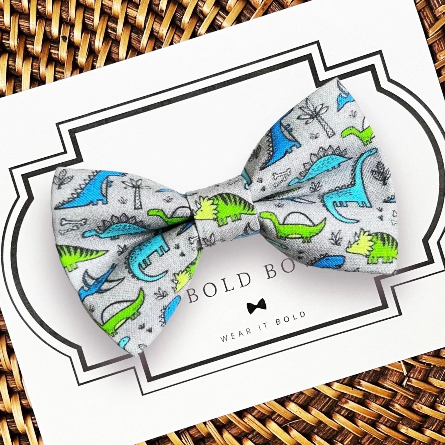 Dinosaur dog bow tie for pet collar accessory