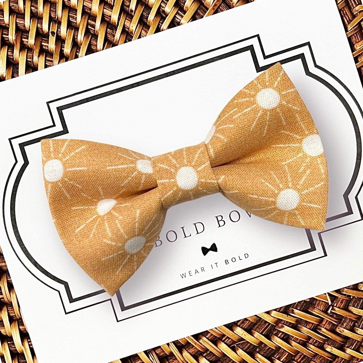 Yellow Sun Dog bow tie or Cat bow tie for pet bowtie collar.