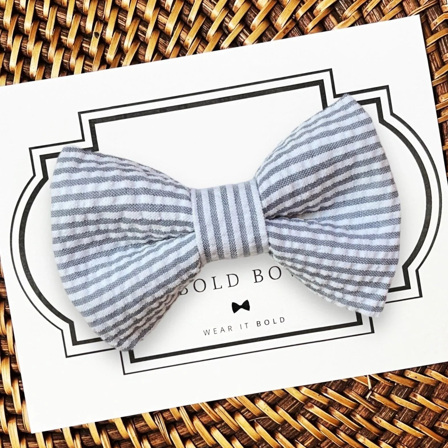 Grey Striped Dog bow tie or Cat bow tie for pet bowtie collar.