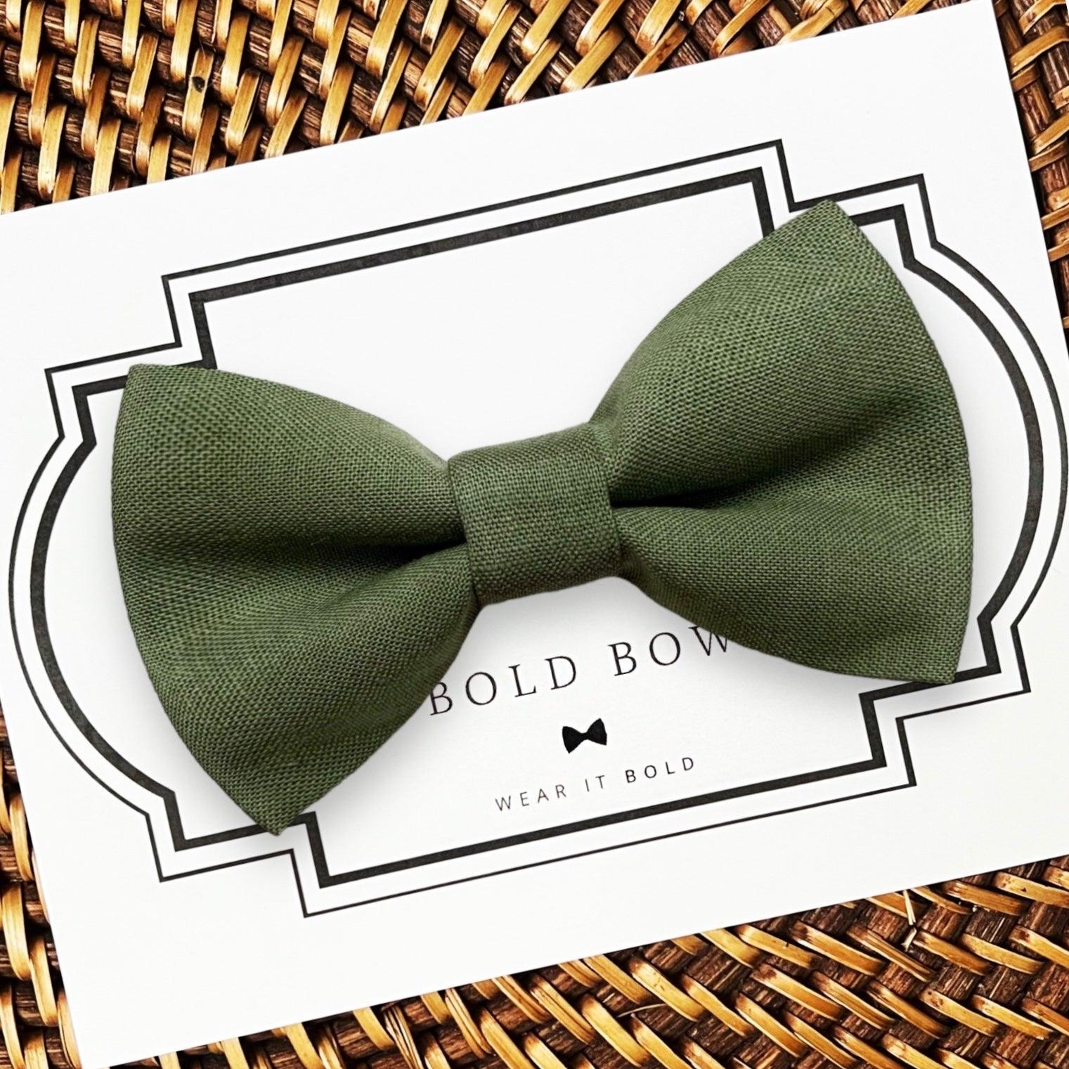 Olive Green Dog Bow Tie for Wedding Dog and Cat Collar