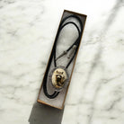Silver Bolo Tie with Raccoon in gift box