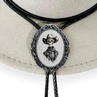 Silver Bolo Tie- Skeleton Cowboy