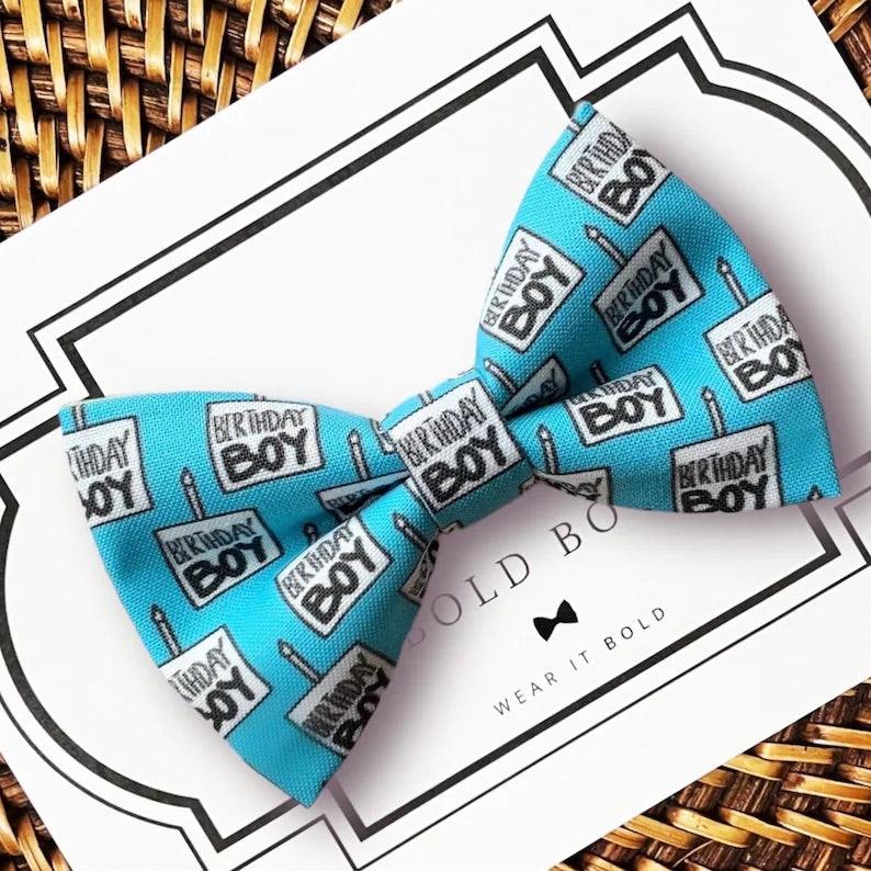 Birthday Boy Dog Bow Tie or Cat Bow Tie- Birthday Dog Bowtie