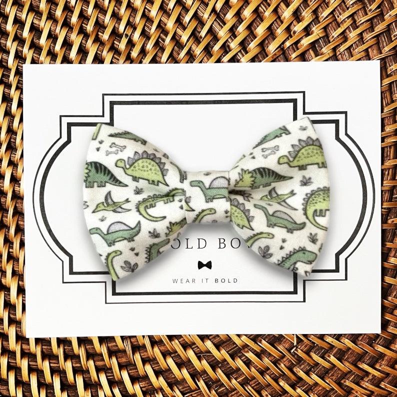 Green Dinosaur Dog Bow Tie or Cat Bow Tie for Collar