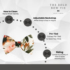 Ivory terracotta bow tie infographic