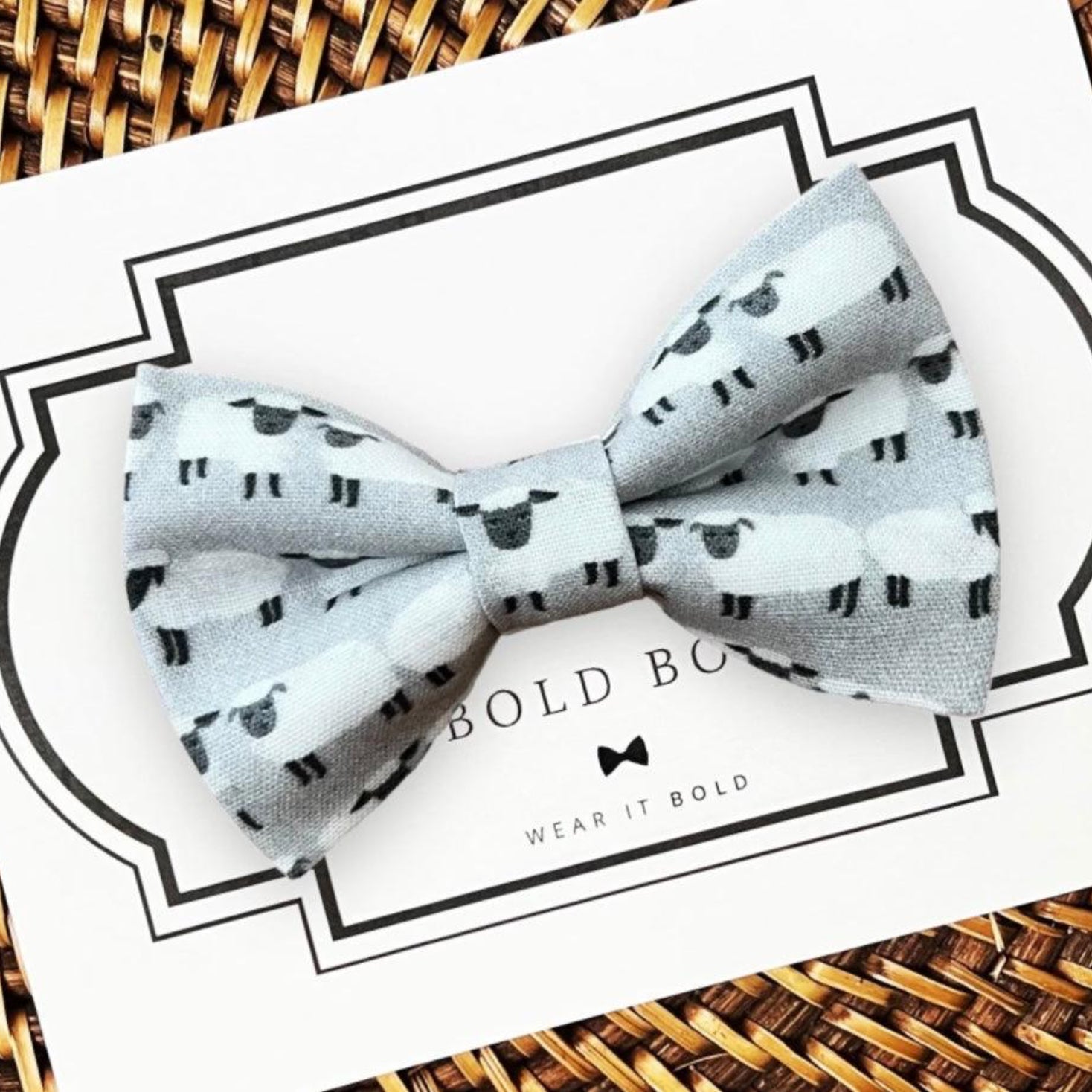 Sheep Dog Bow Tie or Cat Bow Tie in gray.