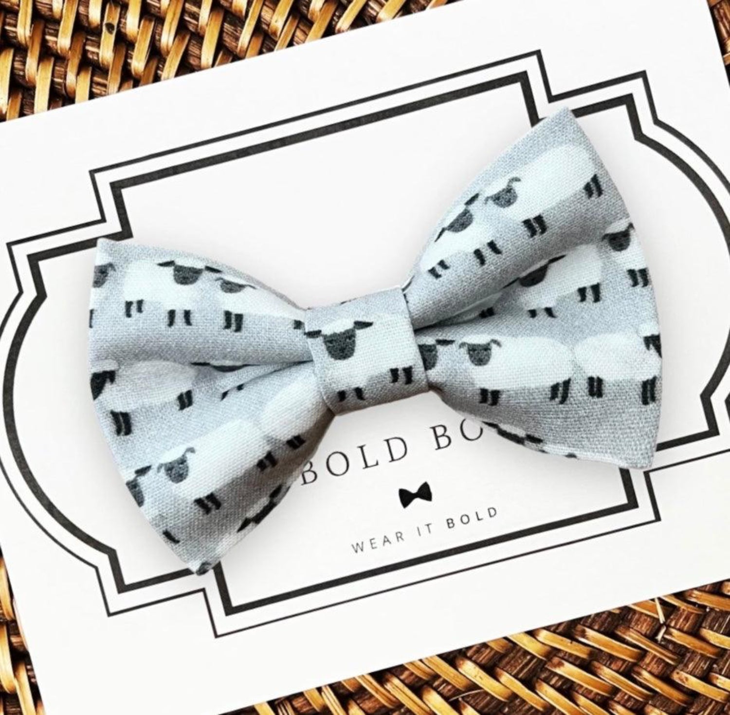 Sheep Dog Bow Tie or Cat Bow Tie in gray.