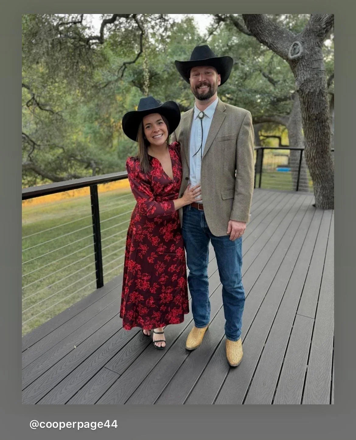 Bolo tie worn at a country wedding