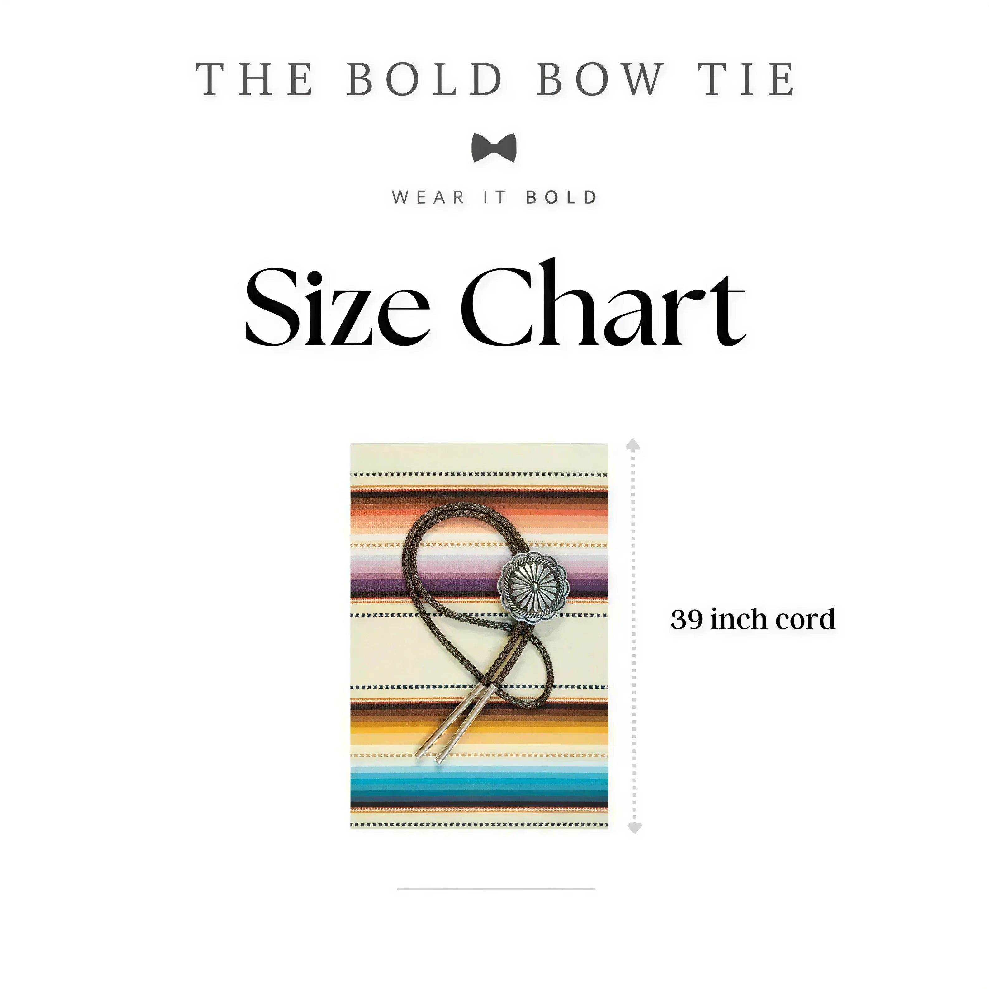 Bolo tie Sizing: 39 inches