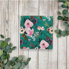 Teal floral pocket square for men for wedding