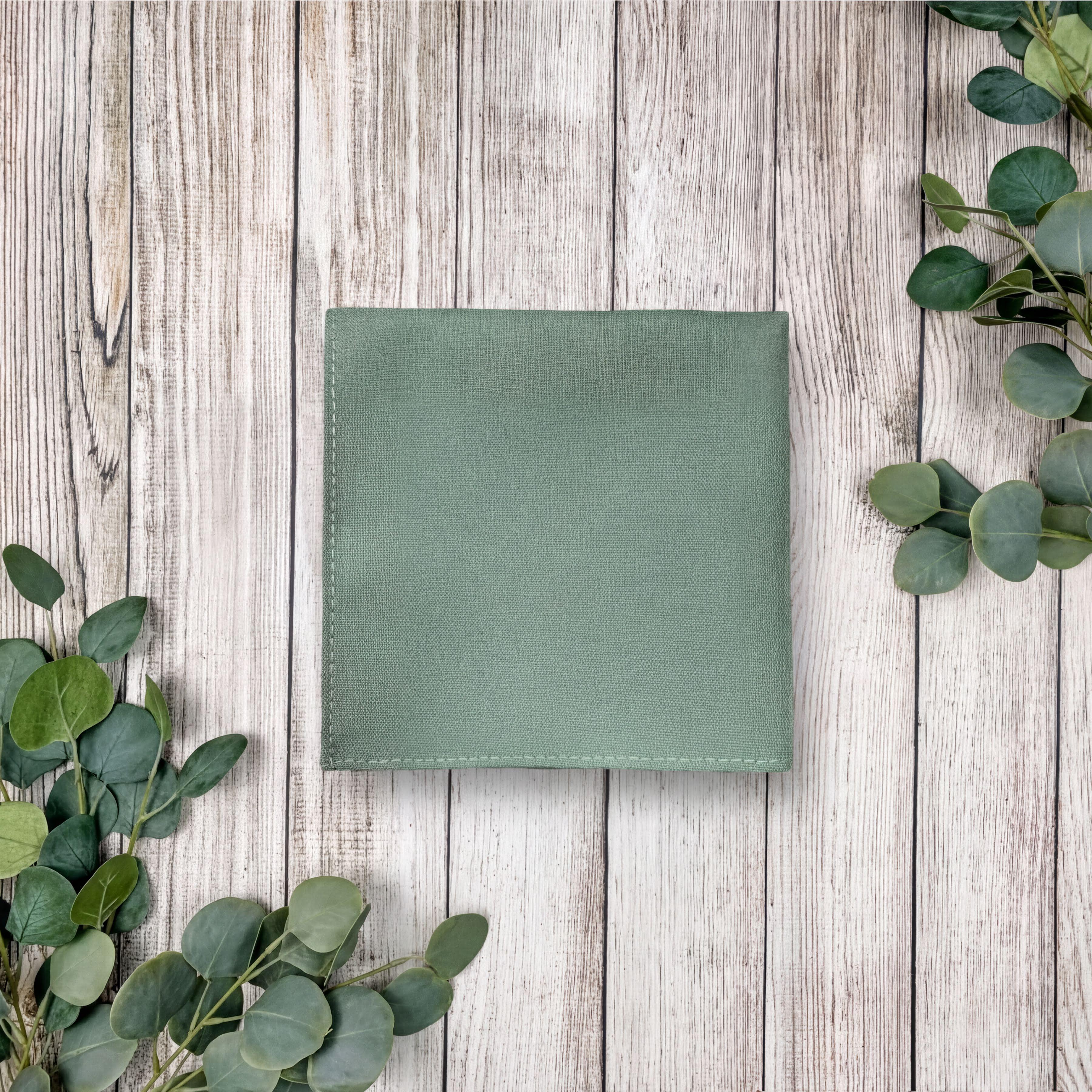 Sage green pocket square.