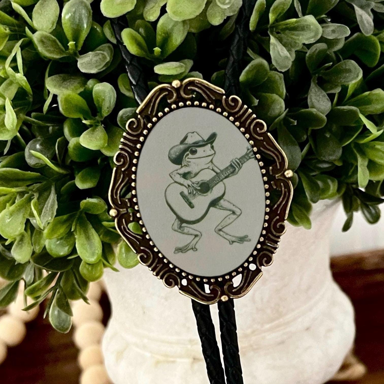 Bolo Tie with Frog Western Cowboy String Tie