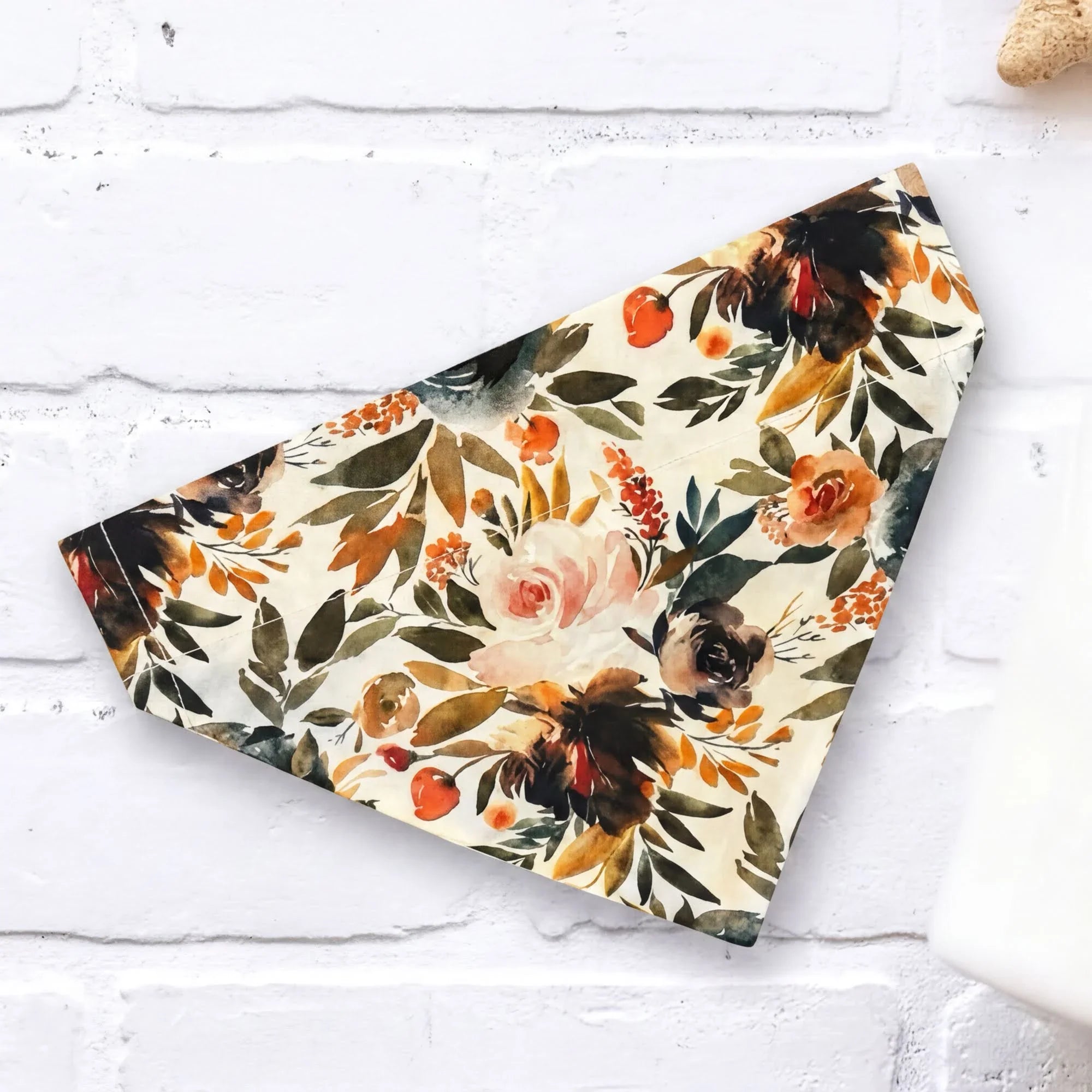 Ivory dog bandana for wedding dog ring bearer.
