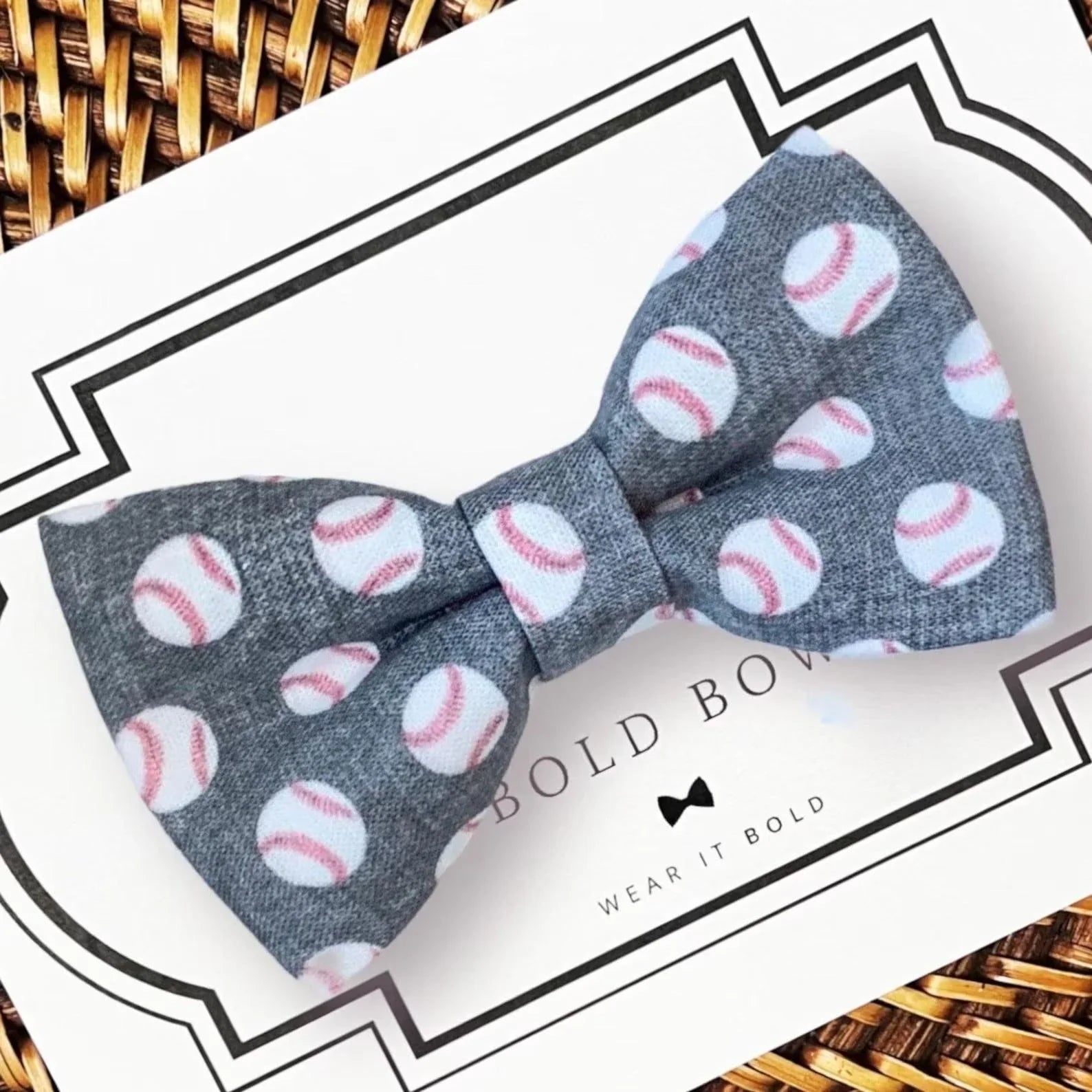 Baseball dog Bow tie for dogs and cats or coach gifts.