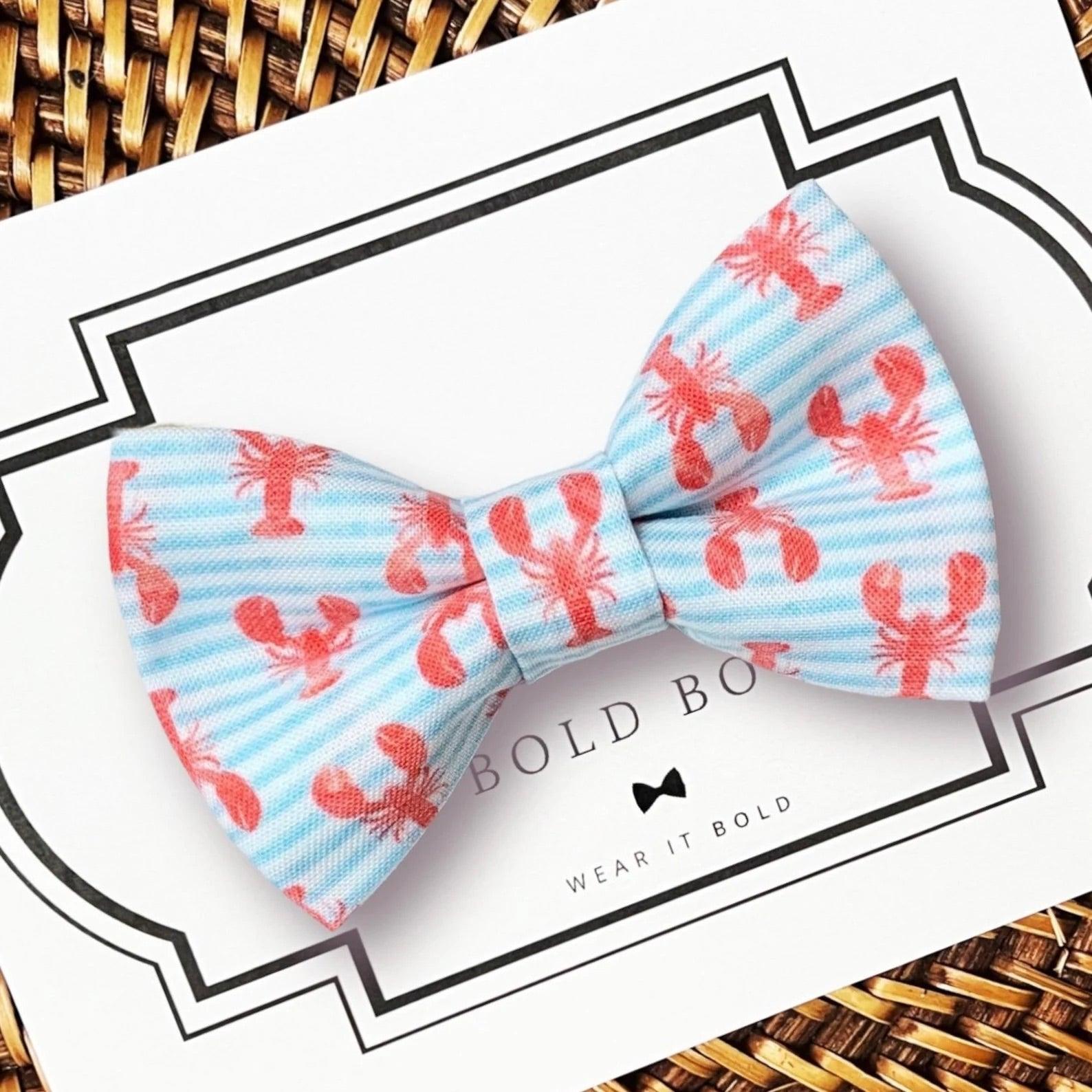 Nautical Lobster Bow Tie for Dog and Cat Collar for Summer