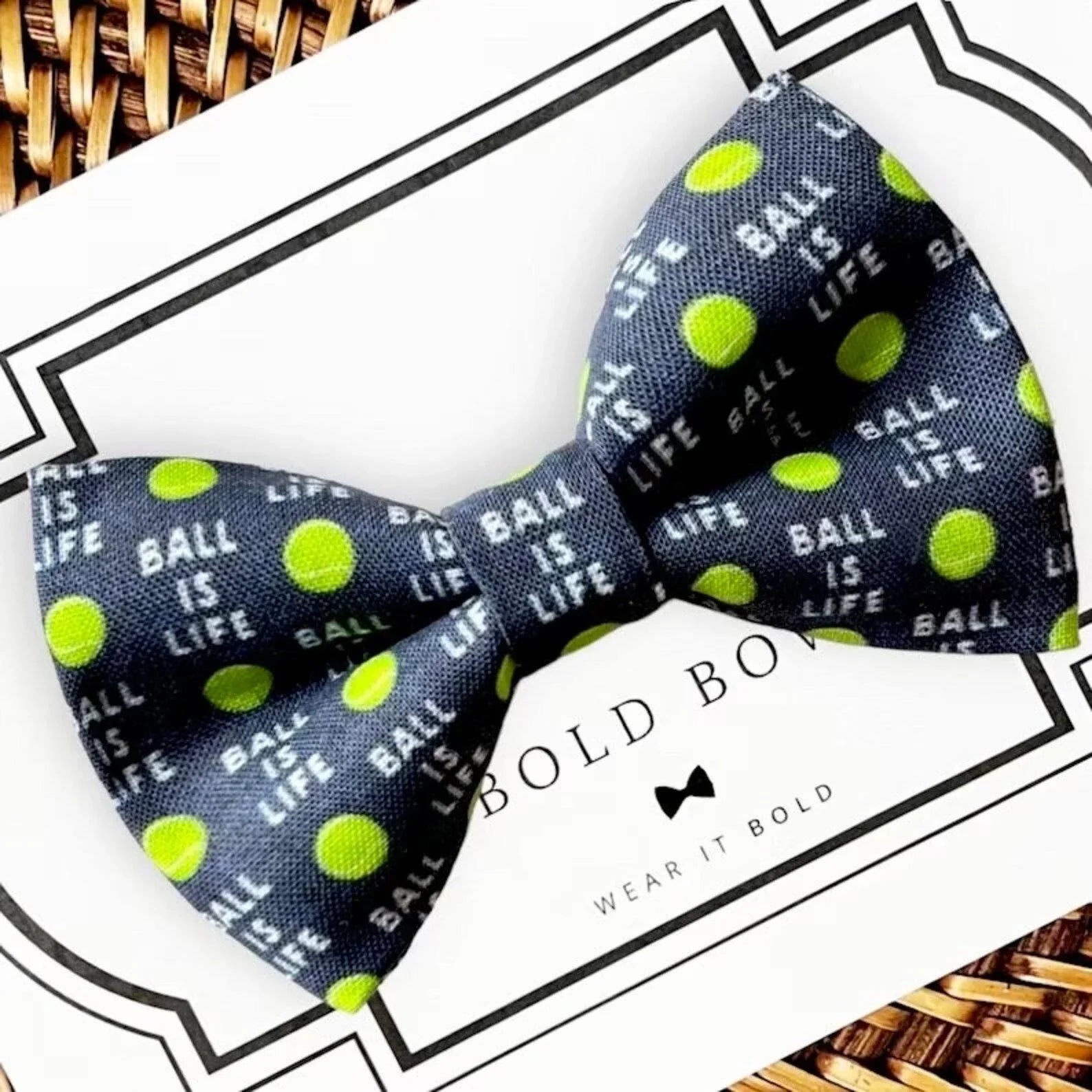 Ball Is Life Dog bow tie or Cat bow tie for pet bowtie collar.