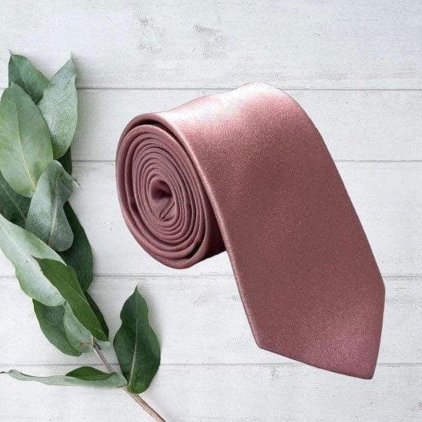 Rose Gold Necktie for Weddings, Groomsman Gift, Groomsman Proposal, Vintage Mauve Wedding, Rose Gold Ties for Men, Groomsmen Gift, Neckties