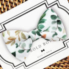 Sage green and gold men’s bow tie for wedding.