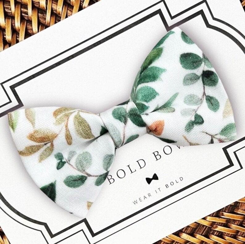 Sage green and gold men’s bow tie for wedding.