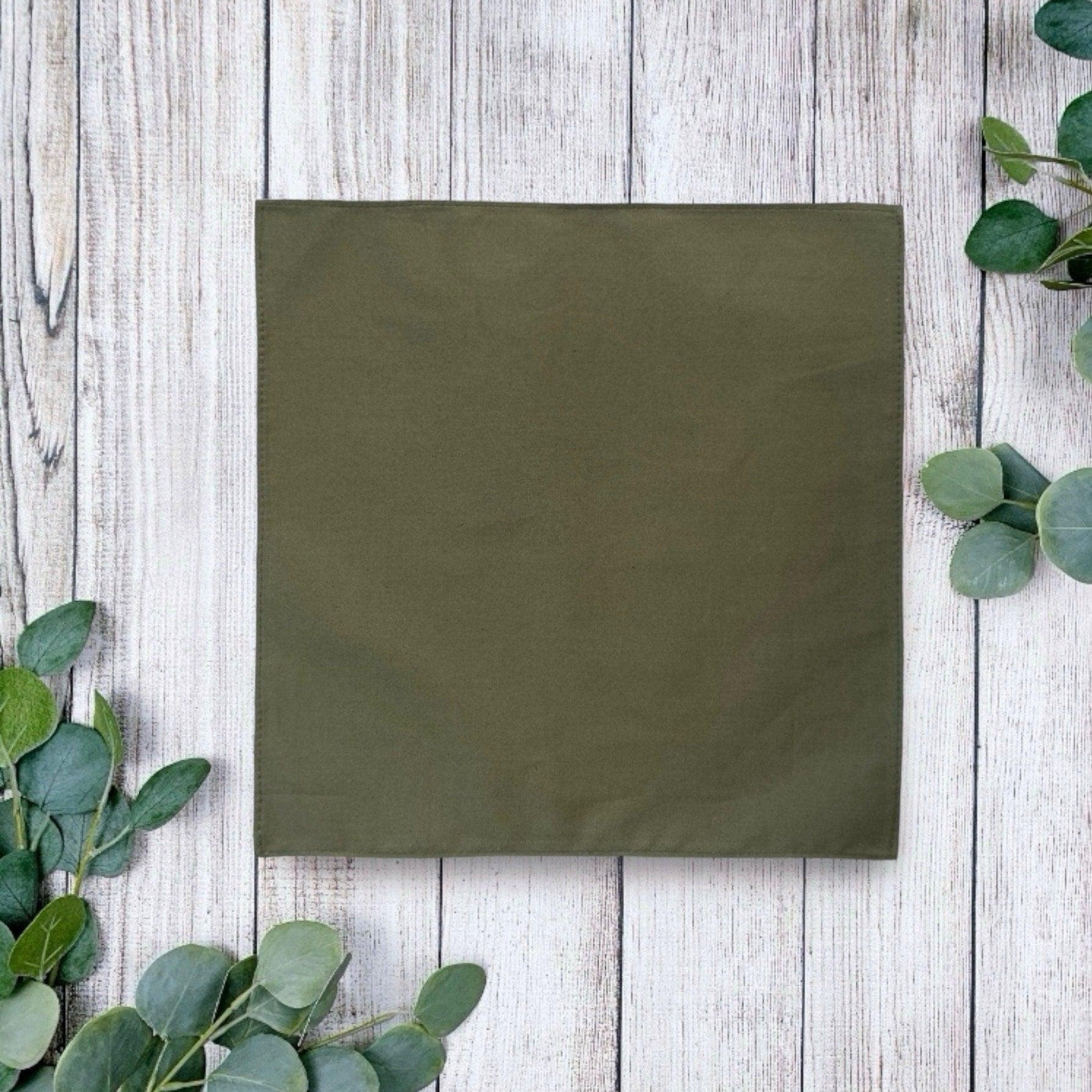 Olive green pocket square for wedding or special event.