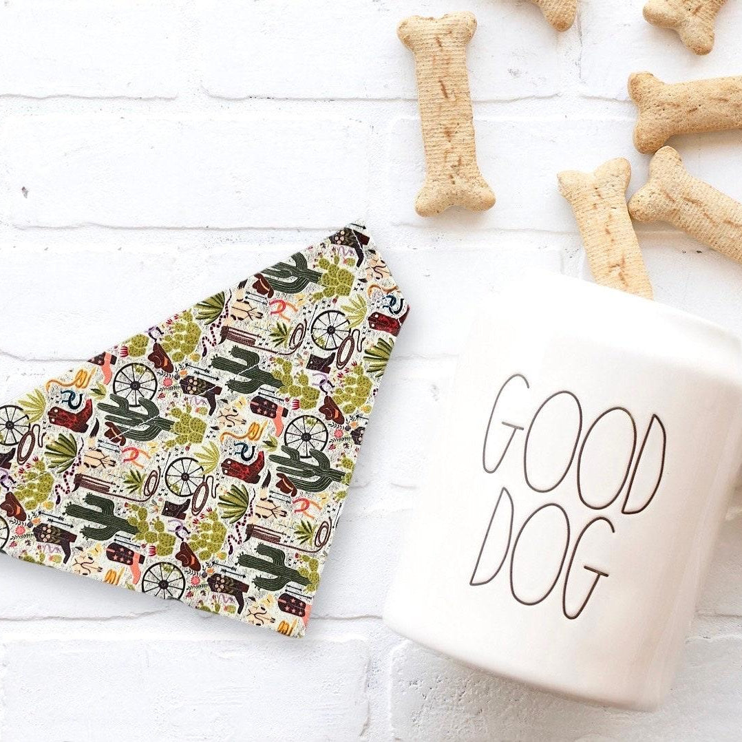 Western Dog Bandana, Cowboy Summer Dog Bandana for a Western Wedding or Western Gifts, Rodeo Pet Bandana