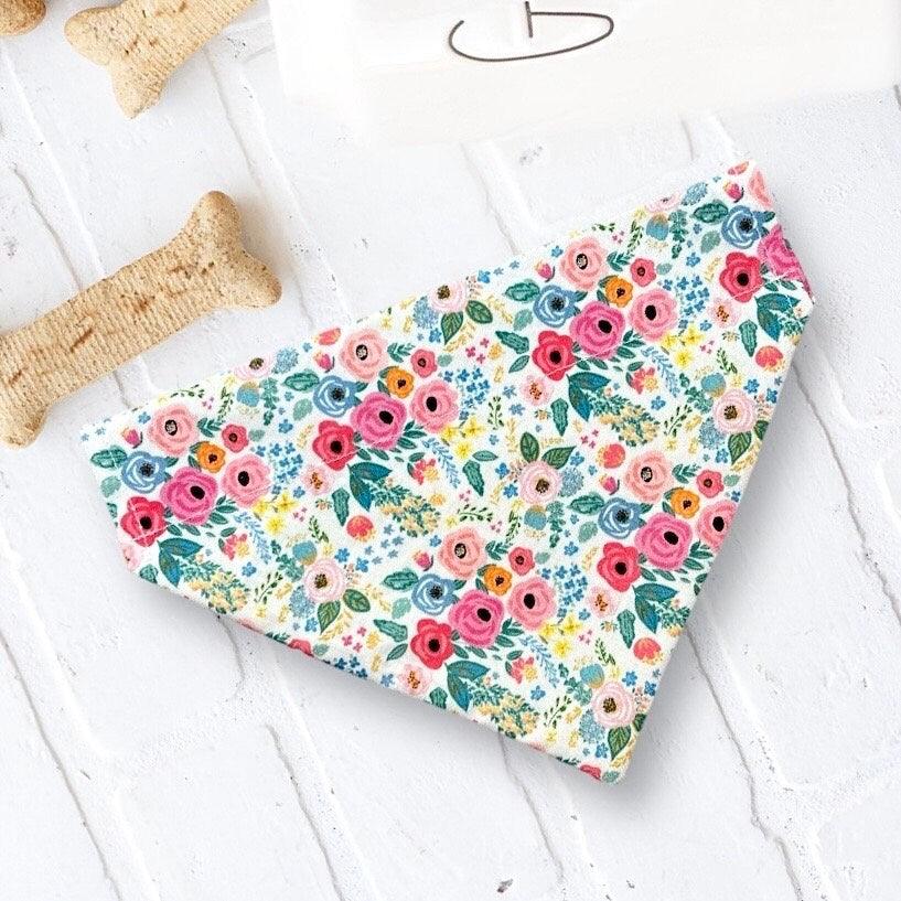 Floral Dog Bandana, Spring Wedding Dog Ring Bearer Clothing Pet Bandana for Dog Gift, Dog Accessories, Dog Scarf for Dog Lover Gift for Her