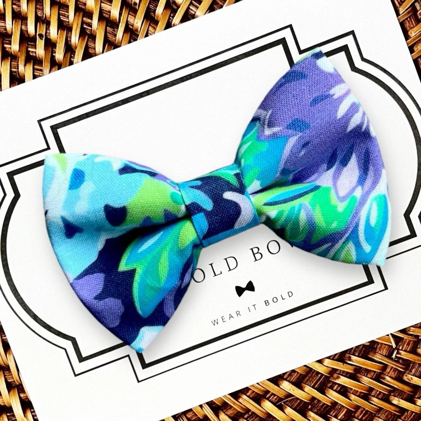 Preppy Pastel Floral Dog bow tie or Cat bow tie for pet bowtie collar for wedding.