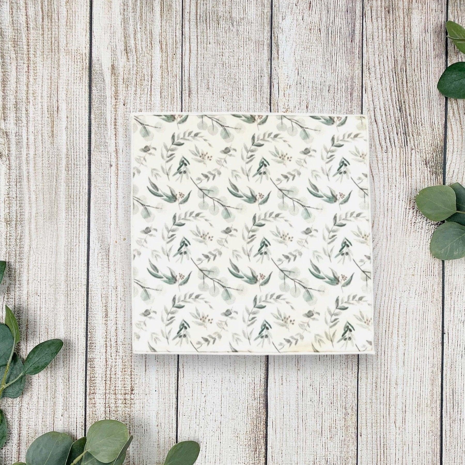 Pocket Square in Dusty Sage Floral Print for Rustic Wedding Groomsmen Gift Pocket Squares Hanky, Floral Groomsman Gift Unique Gifts for Men
