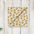 Sunflower Pocket Square Handkerchief Men, Yellow Floral Groomsman Gifts, Rustic Wedding Hanky with Sunflowers, Wedding Ideas Hankie