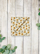 Sunflower Pocket Square Handkerchief Men, Yellow Floral Groomsman Gifts, Rustic Wedding Hanky with Sunflowers, Wedding Ideas Hankie