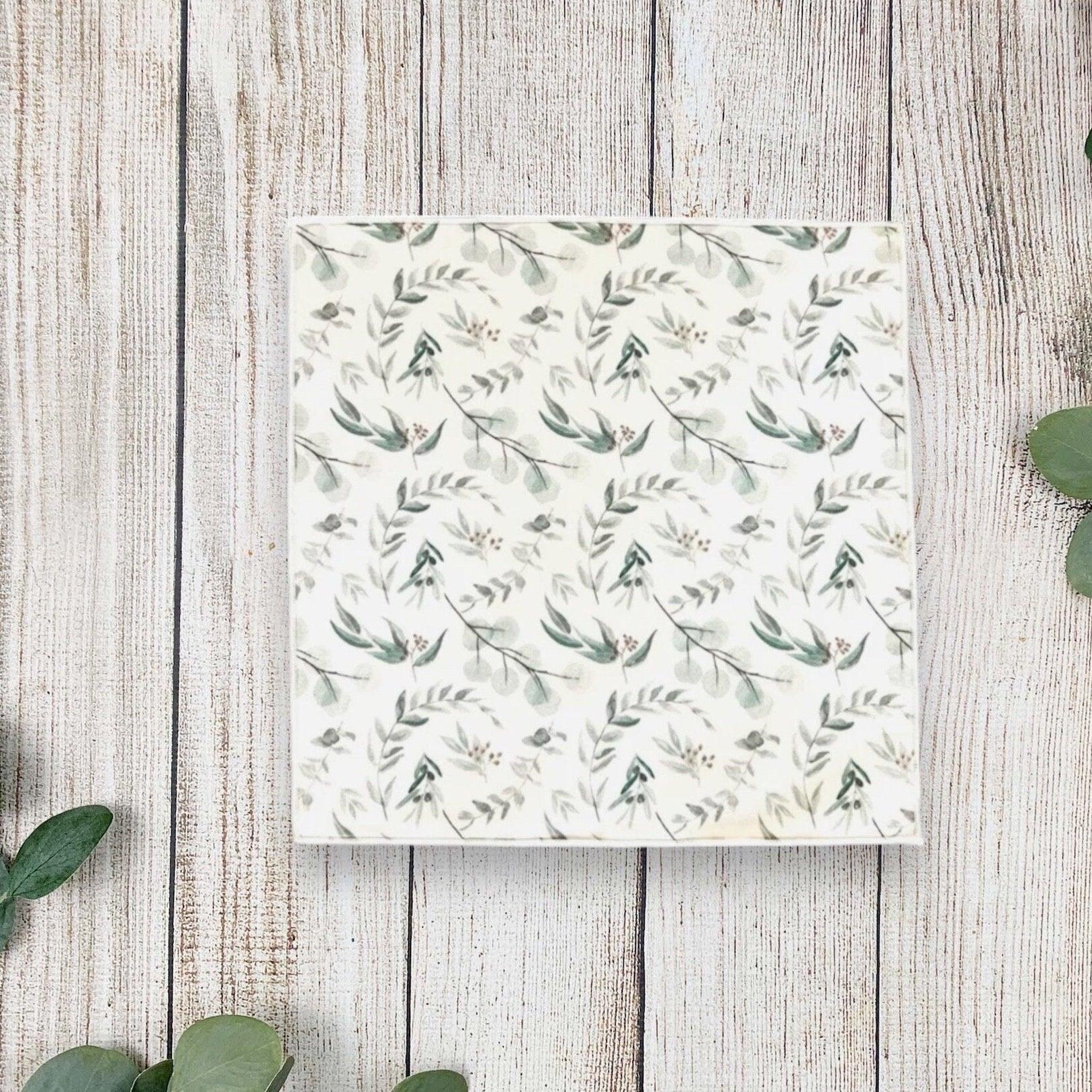 Pocket Square in Dusty Sage Floral Print for Rustic Wedding Groomsmen Gift Pocket Squares Hanky, Floral Groomsman Gift Unique Gifts for Men