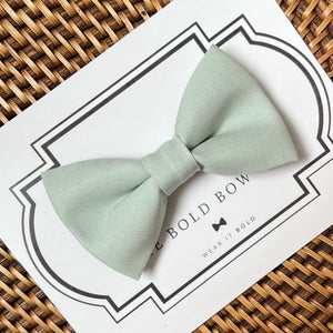 Cotton Sage Green Bow Tie