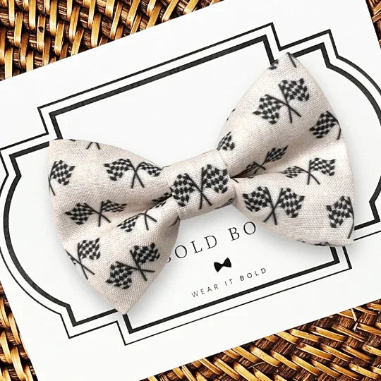 Checkered Flag Dog bow tie or Cat bow tie for pet bowtie collar.
